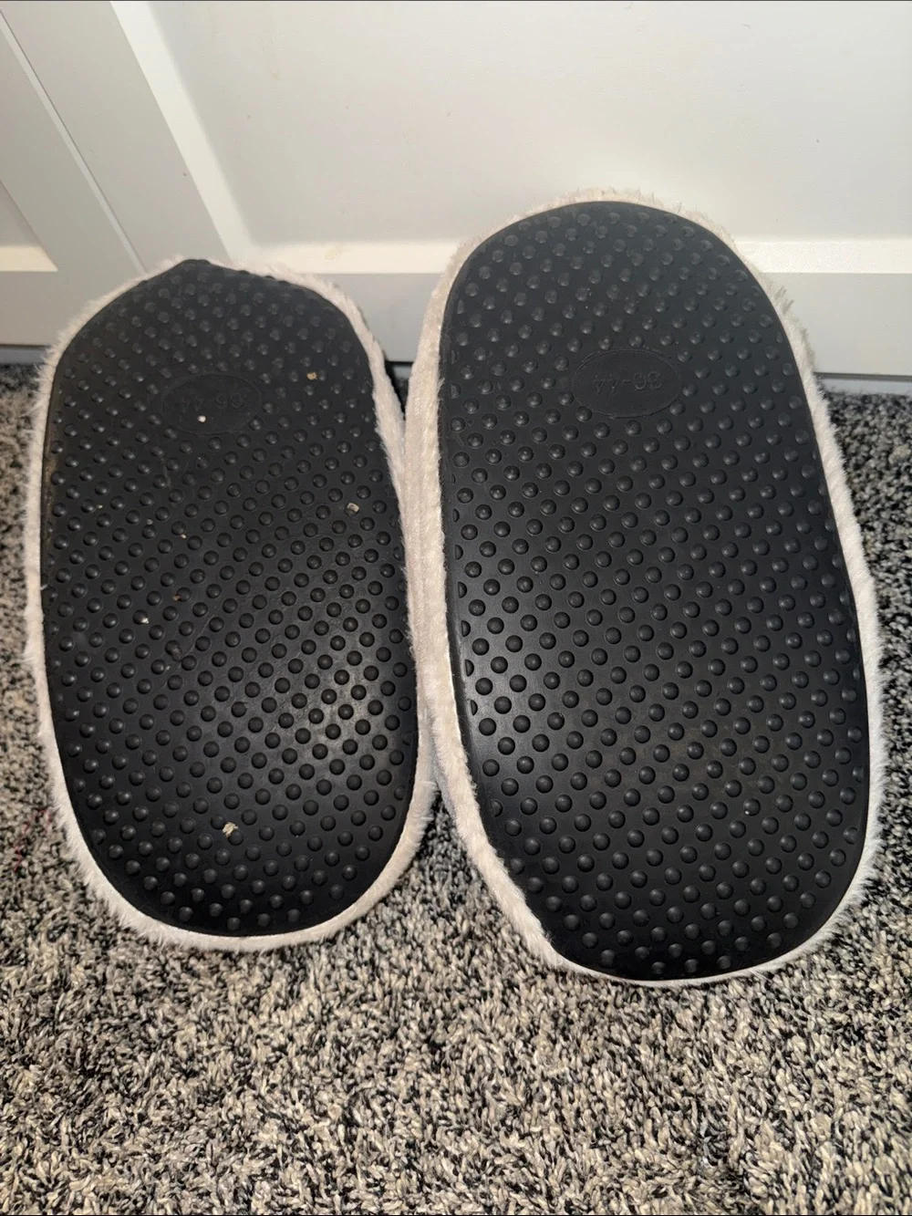 Plush Kids Slipper Shoes - Gray & White